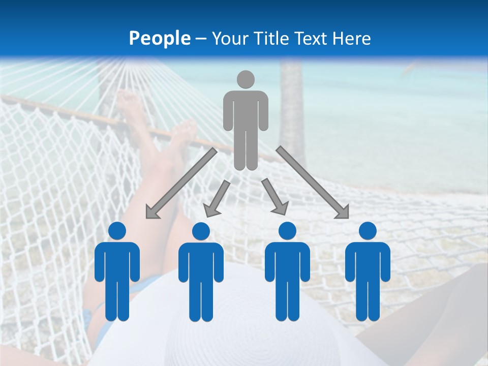 Woman Relaxing In Hammock Near Tropical Resort PowerPoint Template