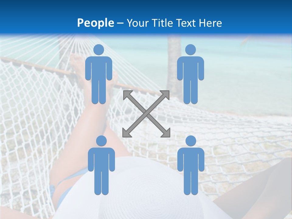 Woman Relaxing In Hammock Near Tropical Resort PowerPoint Template