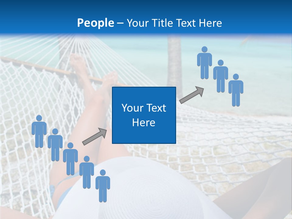 Woman Relaxing In Hammock Near Tropical Resort PowerPoint Template