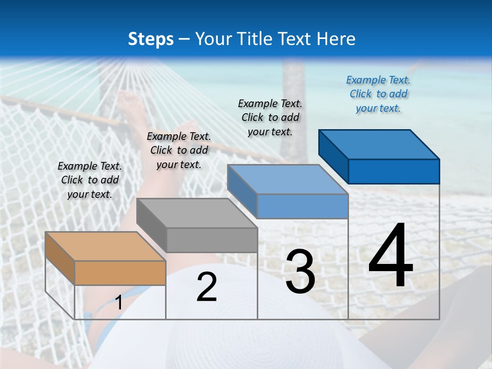 Woman Relaxing In Hammock Near Tropical Resort PowerPoint Template