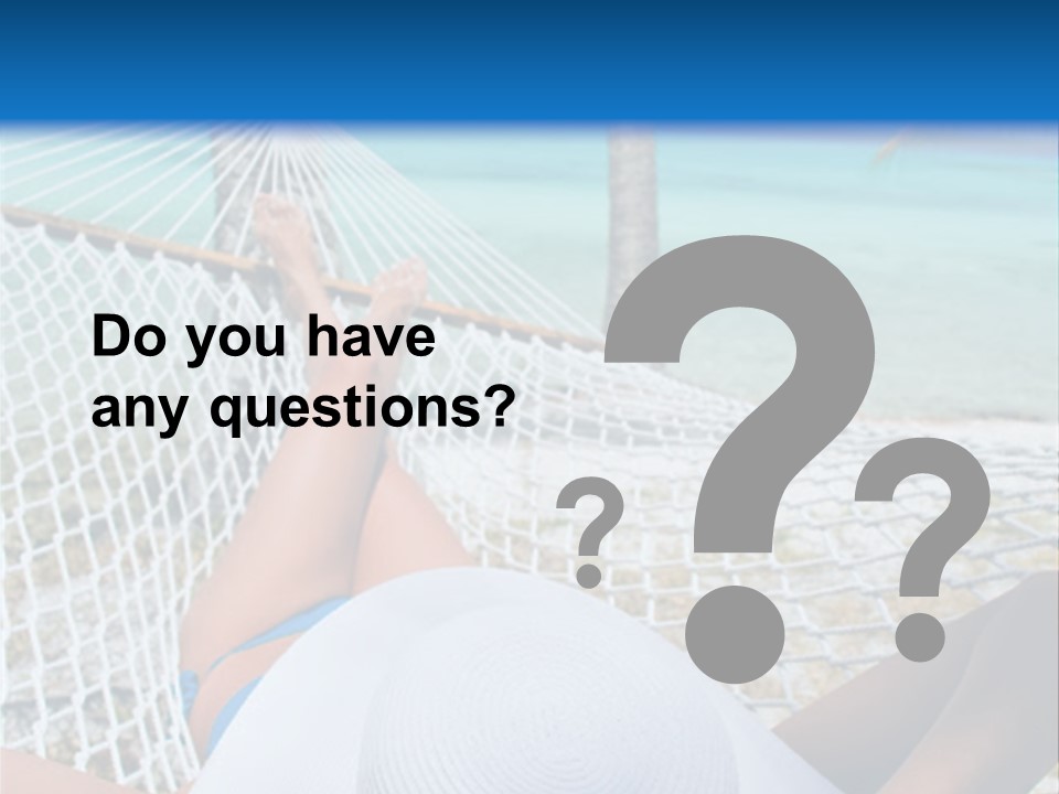 Woman Relaxing In Hammock Near Tropical Resort PowerPoint Template