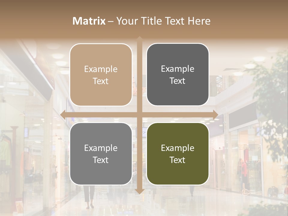 A Person Walking Through A Shopping Mall With A Sign That Says Name Of Presentation PowerPoint Template