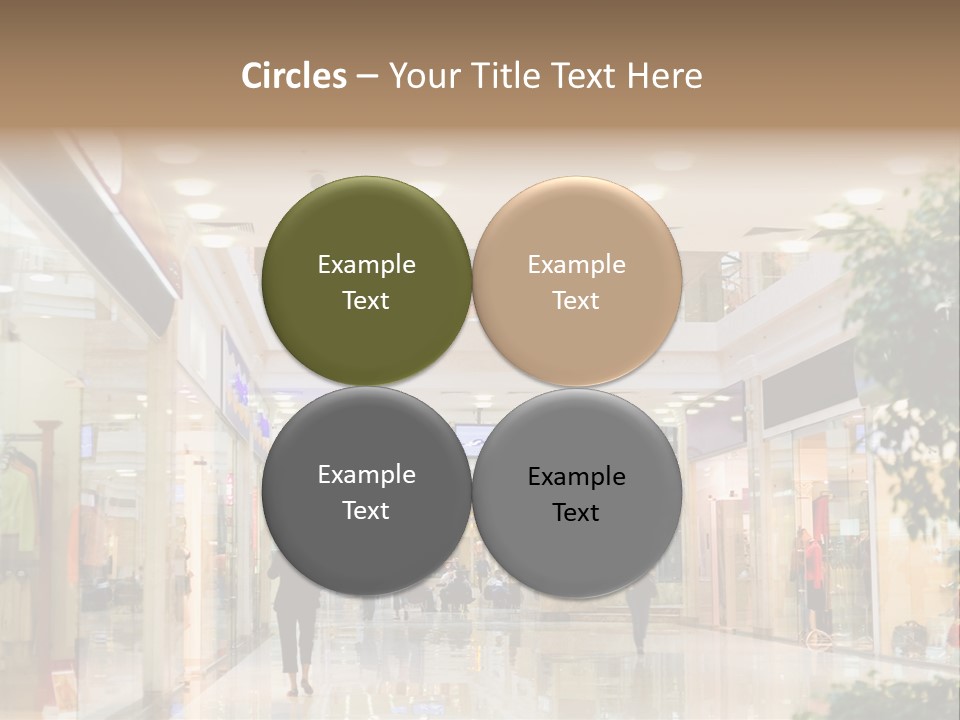 A Person Walking Through A Shopping Mall With A Sign That Says Name Of Presentation PowerPoint Template