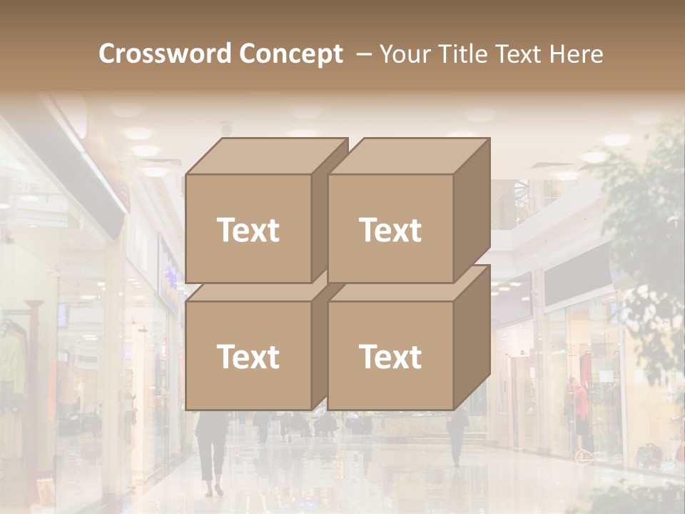 A Person Walking Through A Shopping Mall With A Sign That Says Name Of Presentation PowerPoint Template