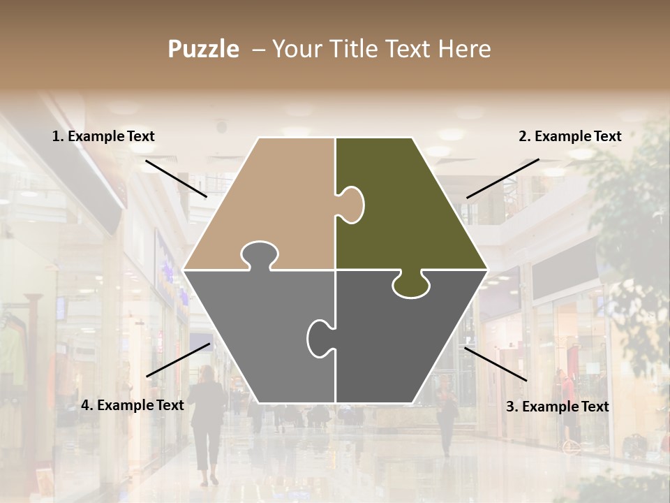 A Person Walking Through A Shopping Mall With A Sign That Says Name Of Presentation PowerPoint Template