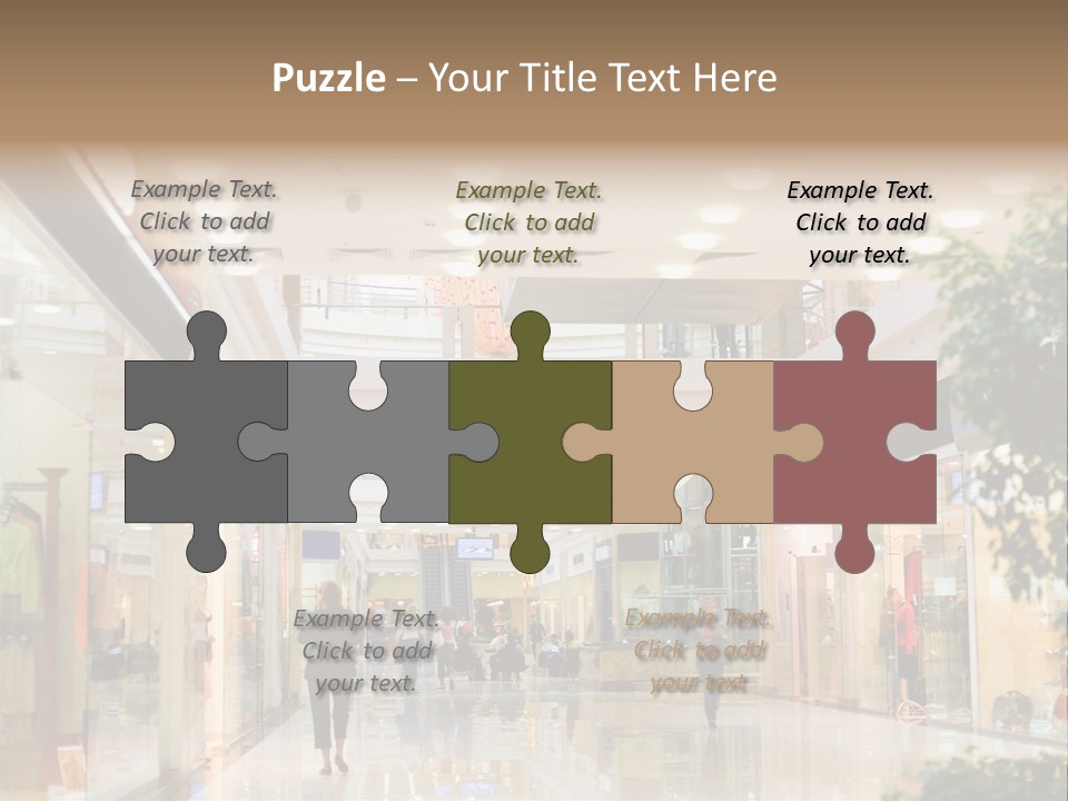 A Person Walking Through A Shopping Mall With A Sign That Says Name Of Presentation PowerPoint Template