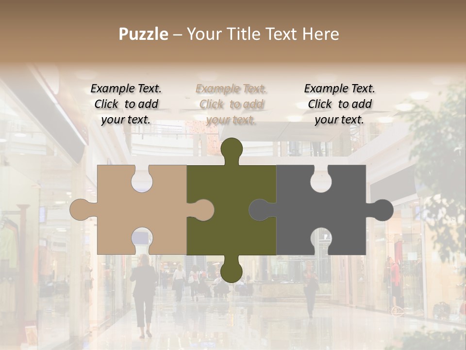 A Person Walking Through A Shopping Mall With A Sign That Says Name Of Presentation PowerPoint Template