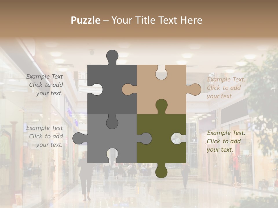 A Person Walking Through A Shopping Mall With A Sign That Says Name Of Presentation PowerPoint Template