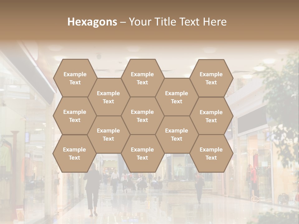 A Person Walking Through A Shopping Mall With A Sign That Says Name Of Presentation PowerPoint Template