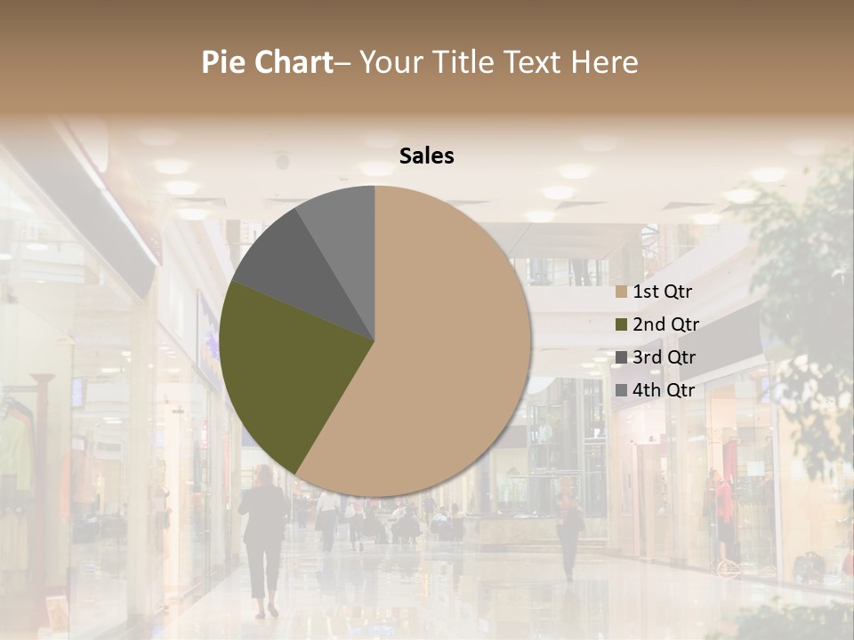 A Person Walking Through A Shopping Mall With A Sign That Says Name Of Presentation PowerPoint Template