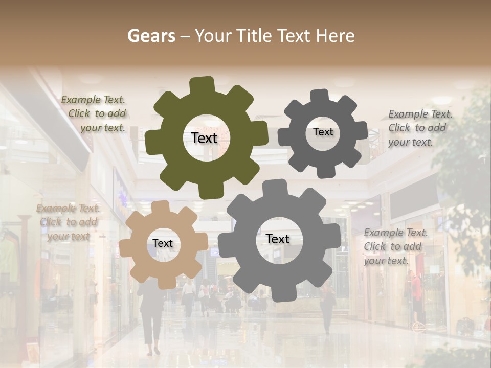 A Person Walking Through A Shopping Mall With A Sign That Says Name Of Presentation PowerPoint Template