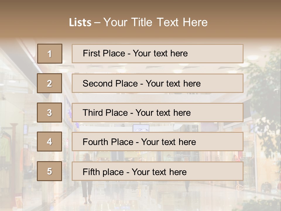 A Person Walking Through A Shopping Mall With A Sign That Says Name Of Presentation PowerPoint Template