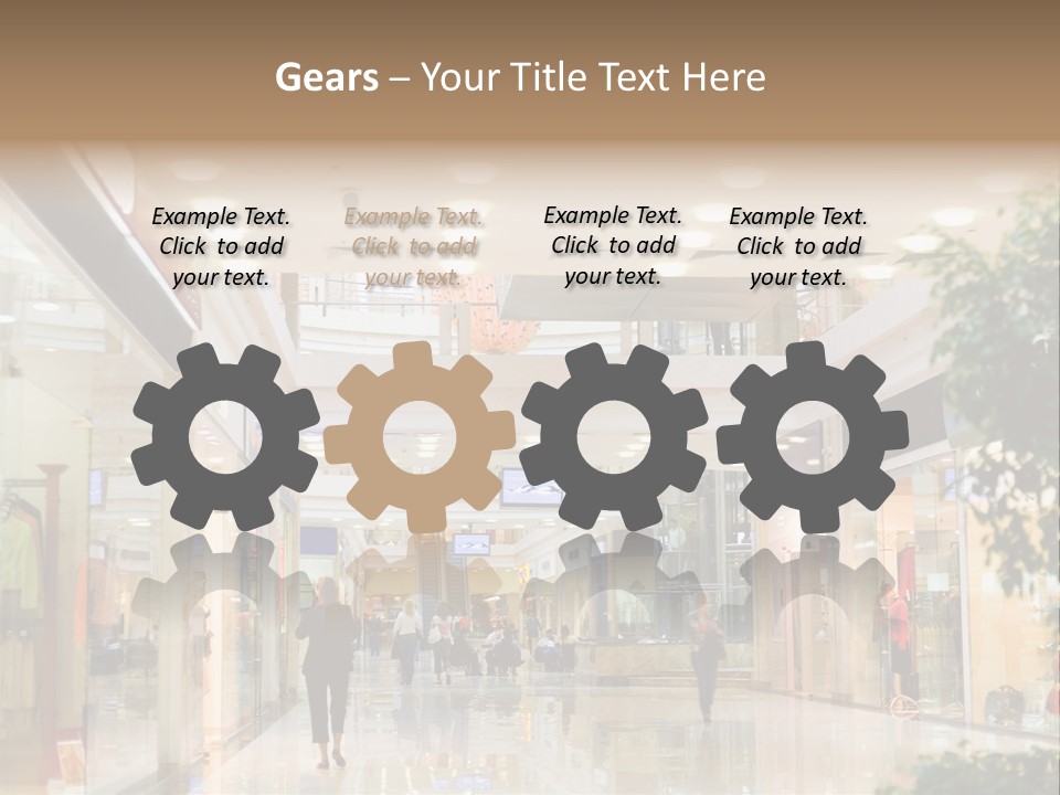 A Person Walking Through A Shopping Mall With A Sign That Says Name Of Presentation PowerPoint Template