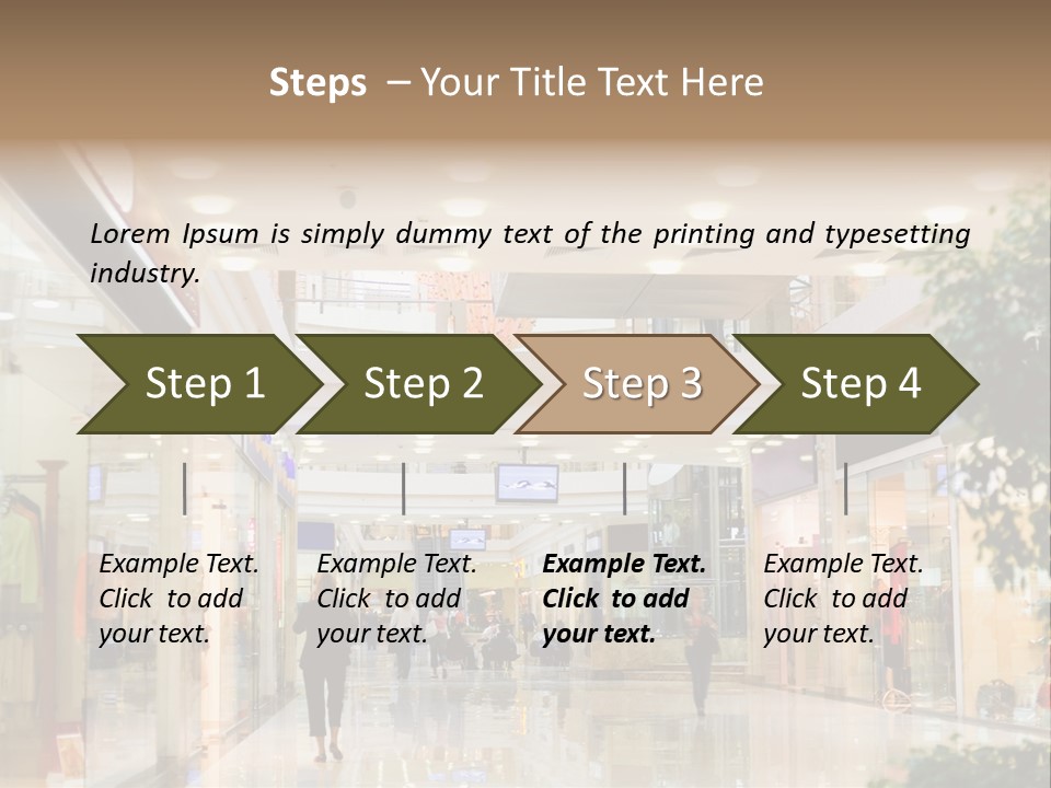 A Person Walking Through A Shopping Mall With A Sign That Says Name Of Presentation PowerPoint Template