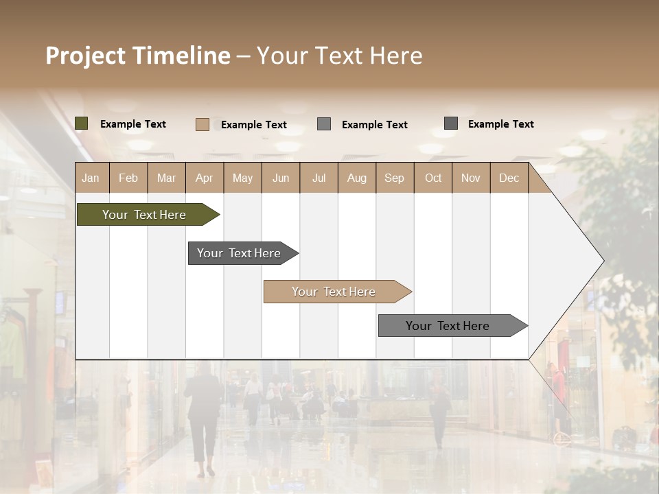 A Person Walking Through A Shopping Mall With A Sign That Says Name Of Presentation PowerPoint Template