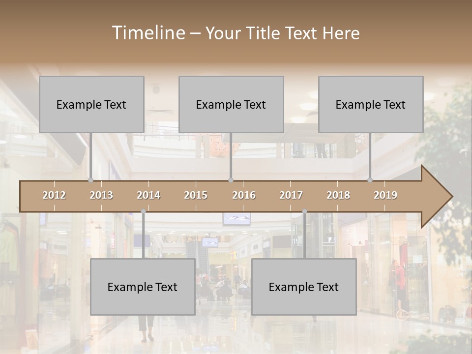 A Person Walking Through A Shopping Mall With A Sign That Says Name Of Presentation PowerPoint Template