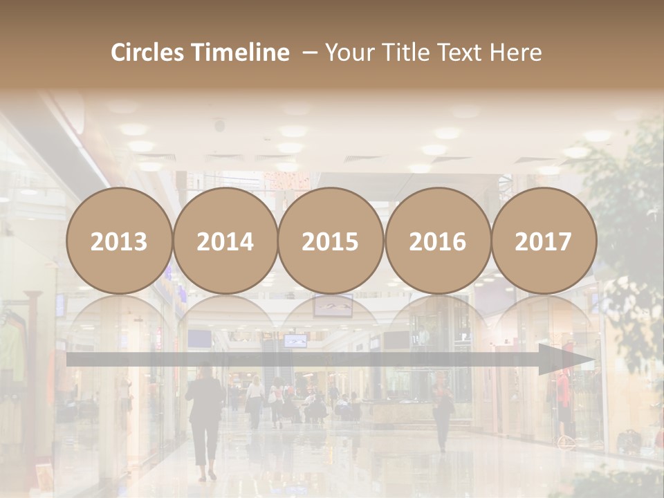 A Person Walking Through A Shopping Mall With A Sign That Says Name Of Presentation PowerPoint Template