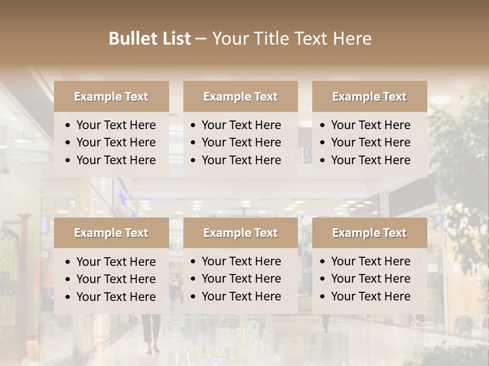 A Person Walking Through A Shopping Mall With A Sign That Says Name Of Presentation PowerPoint Template