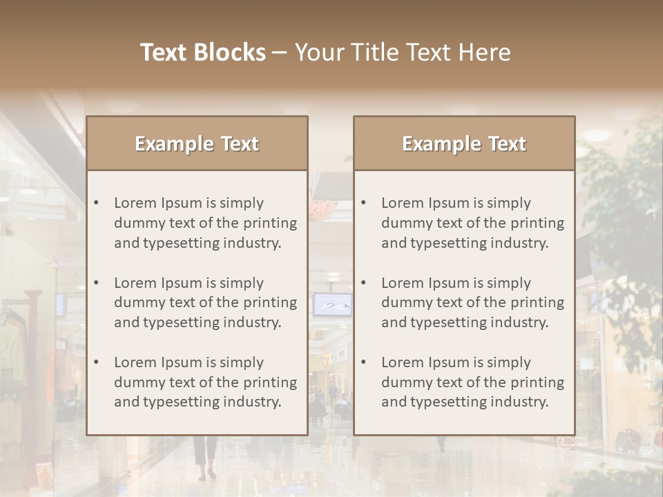 A Person Walking Through A Shopping Mall With A Sign That Says Name Of Presentation PowerPoint Template