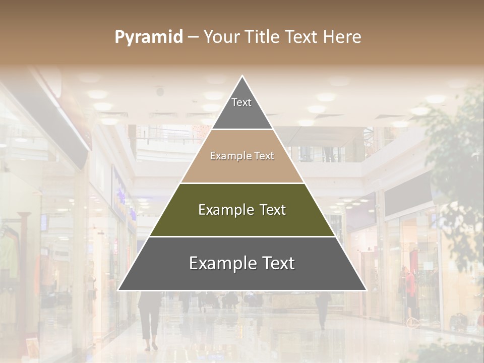 A Person Walking Through A Shopping Mall With A Sign That Says Name Of Presentation PowerPoint Template