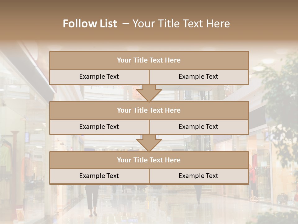 A Person Walking Through A Shopping Mall With A Sign That Says Name Of Presentation PowerPoint Template