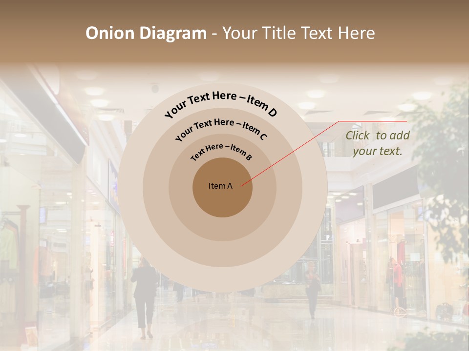 A Person Walking Through A Shopping Mall With A Sign That Says Name Of Presentation PowerPoint Template