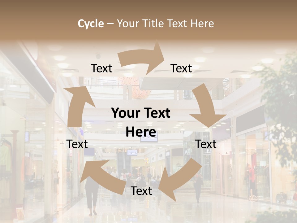 A Person Walking Through A Shopping Mall With A Sign That Says Name Of Presentation PowerPoint Template