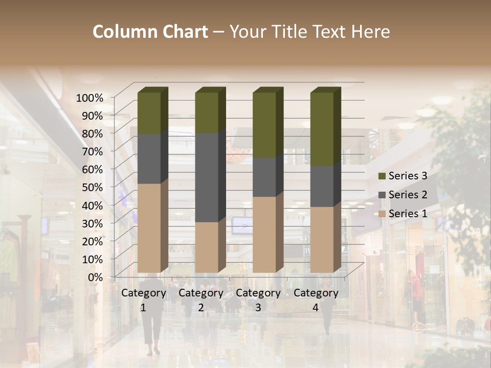 A Person Walking Through A Shopping Mall With A Sign That Says Name Of Presentation PowerPoint Template