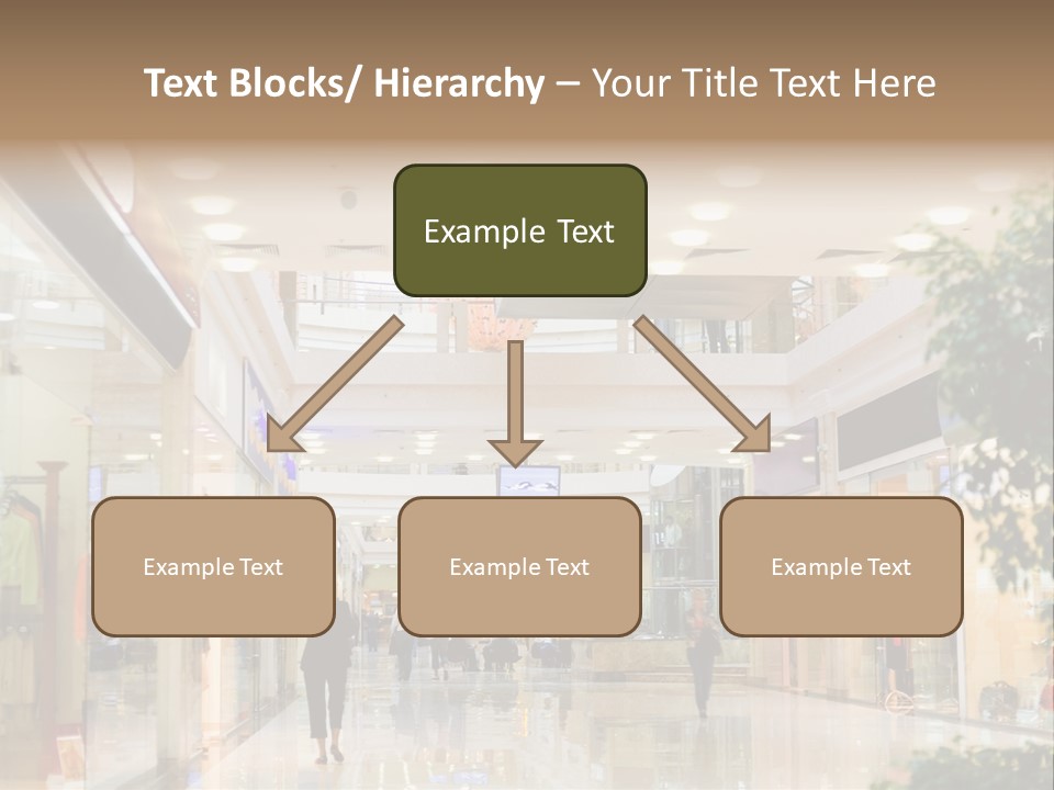 A Person Walking Through A Shopping Mall With A Sign That Says Name Of Presentation PowerPoint Template