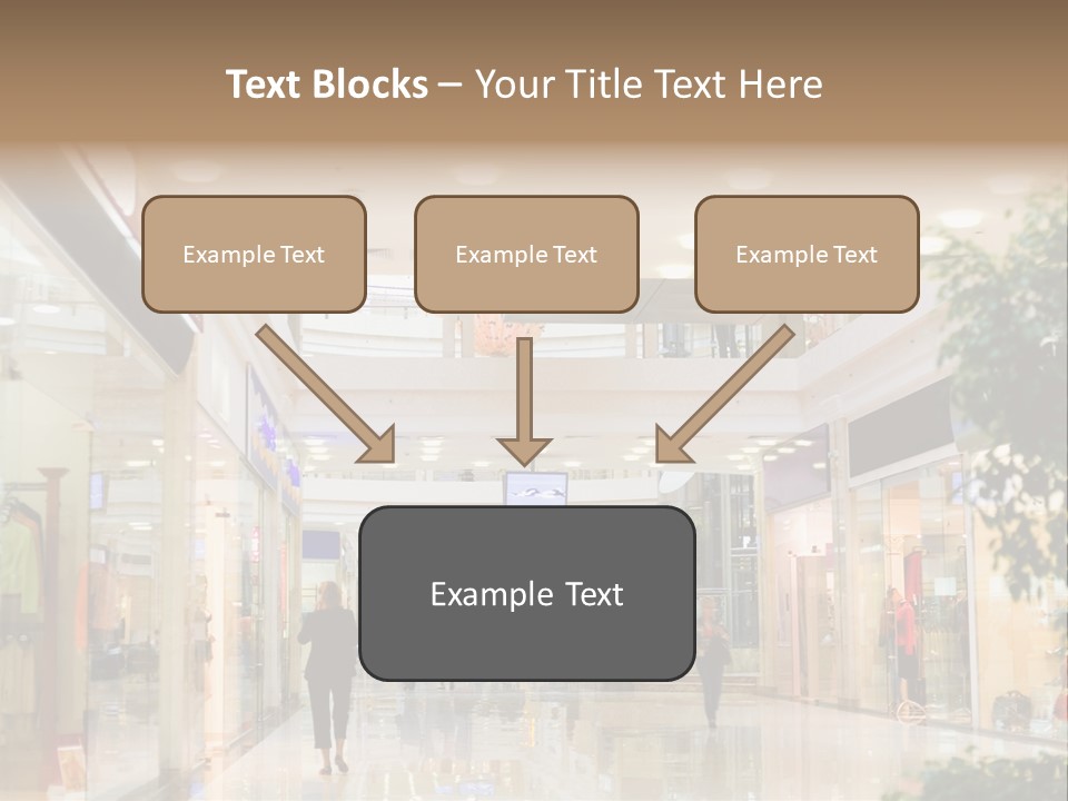 A Person Walking Through A Shopping Mall With A Sign That Says Name Of Presentation PowerPoint Template