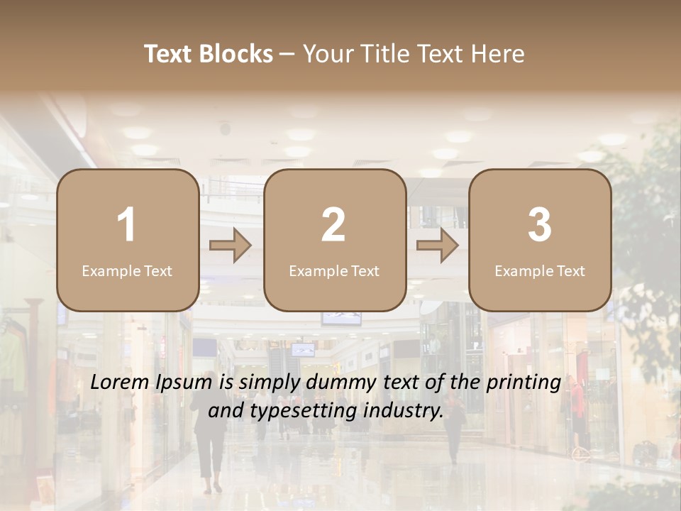 A Person Walking Through A Shopping Mall With A Sign That Says Name Of Presentation PowerPoint Template
