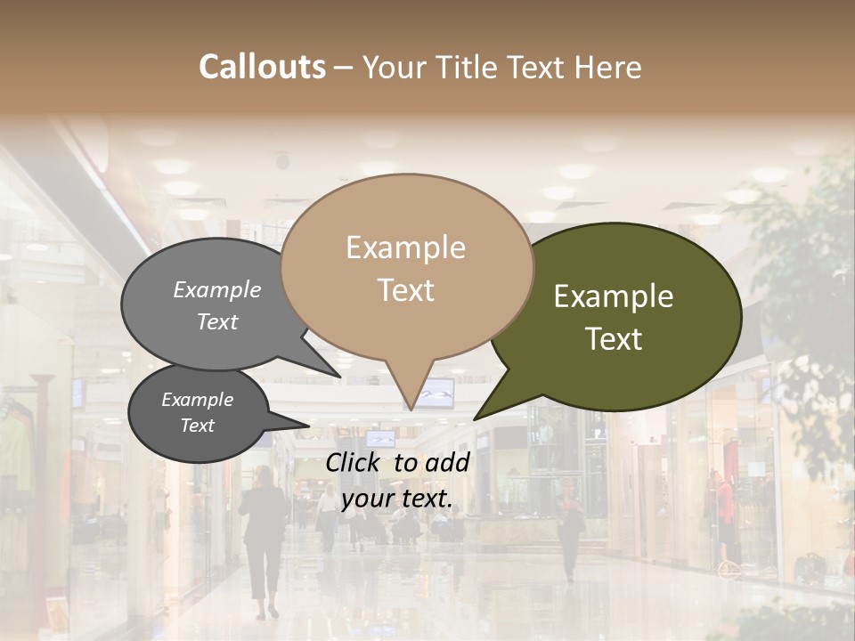 A Person Walking Through A Shopping Mall With A Sign That Says Name Of Presentation PowerPoint Template