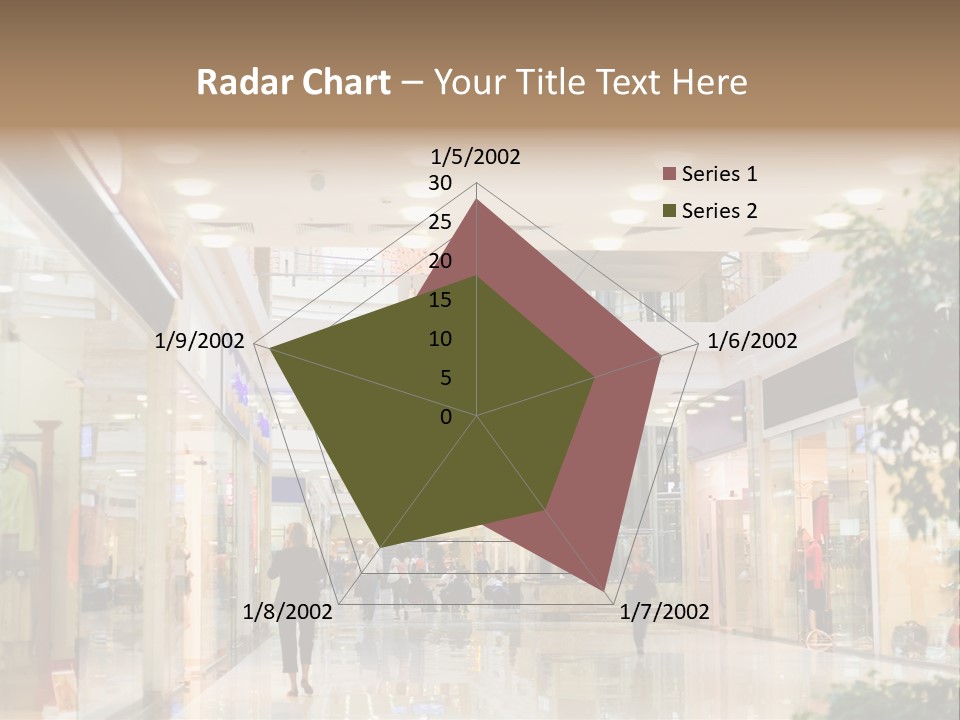 A Person Walking Through A Shopping Mall With A Sign That Says Name Of Presentation PowerPoint Template