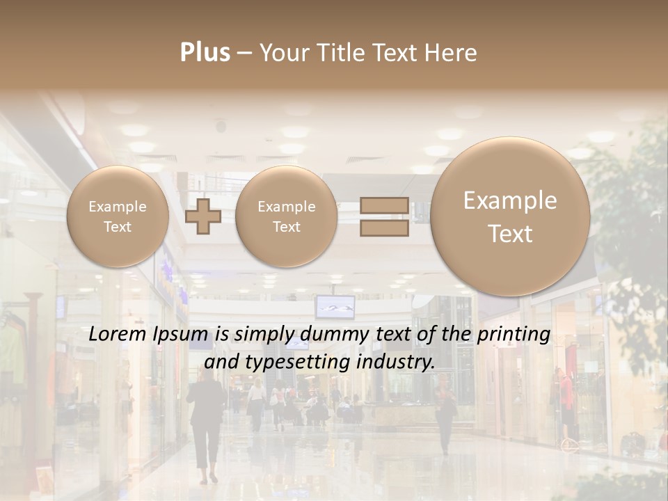 A Person Walking Through A Shopping Mall With A Sign That Says Name Of Presentation PowerPoint Template