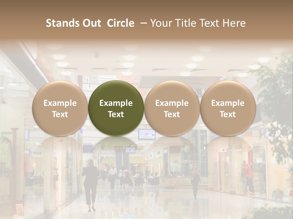 A Person Walking Through A Shopping Mall With A Sign That Says Name Of Presentation PowerPoint Template