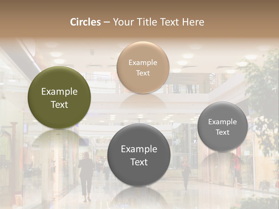 A Person Walking Through A Shopping Mall With A Sign That Says Name Of Presentation PowerPoint Template