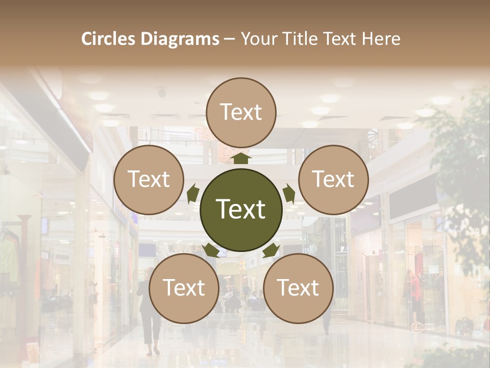A Person Walking Through A Shopping Mall With A Sign That Says Name Of Presentation PowerPoint Template
