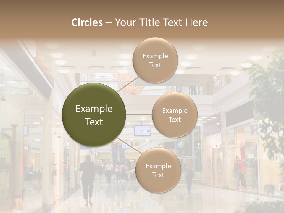 A Person Walking Through A Shopping Mall With A Sign That Says Name Of Presentation PowerPoint Template