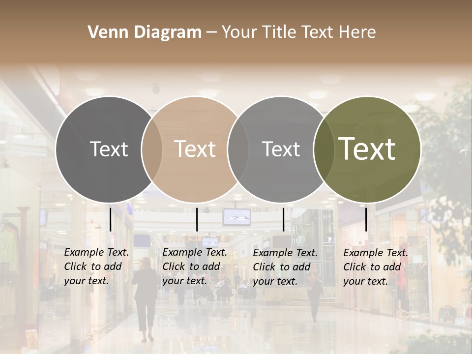 A Person Walking Through A Shopping Mall With A Sign That Says Name Of Presentation PowerPoint Template