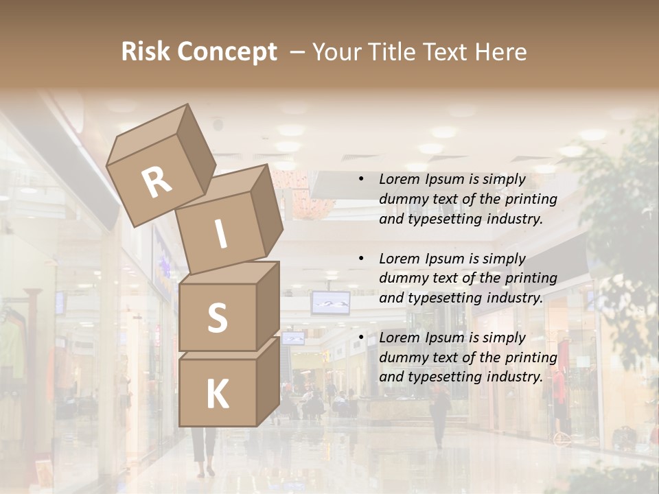 A Person Walking Through A Shopping Mall With A Sign That Says Name Of Presentation PowerPoint Template