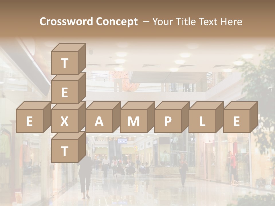 A Person Walking Through A Shopping Mall With A Sign That Says Name Of Presentation PowerPoint Template