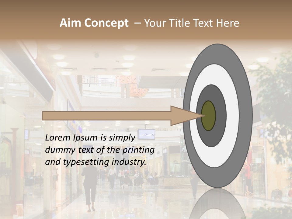 A Person Walking Through A Shopping Mall With A Sign That Says Name Of Presentation PowerPoint Template