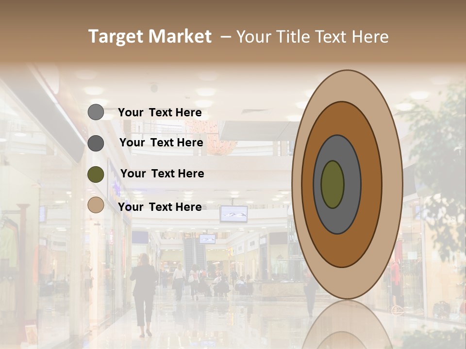 A Person Walking Through A Shopping Mall With A Sign That Says Name Of Presentation PowerPoint Template