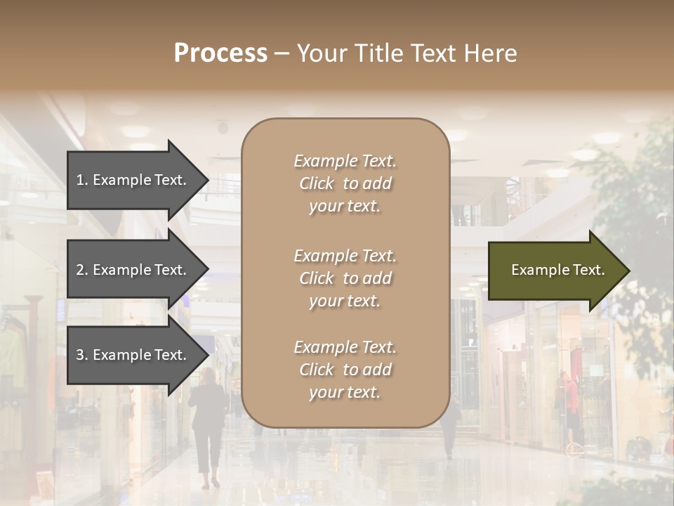 A Person Walking Through A Shopping Mall With A Sign That Says Name Of Presentation PowerPoint Template