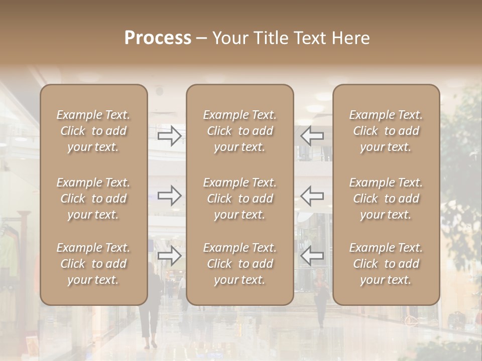 A Person Walking Through A Shopping Mall With A Sign That Says Name Of Presentation PowerPoint Template