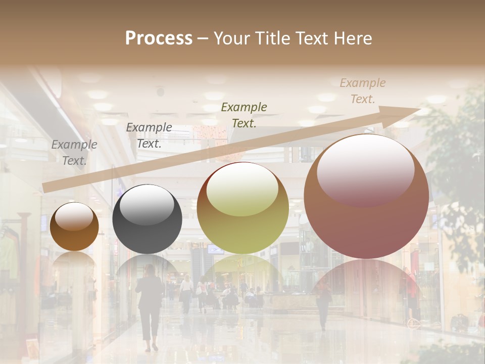 A Person Walking Through A Shopping Mall With A Sign That Says Name Of Presentation PowerPoint Template