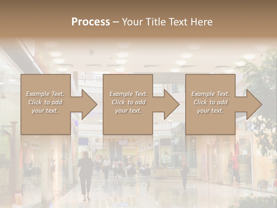 A Person Walking Through A Shopping Mall With A Sign That Says Name Of Presentation PowerPoint Template
