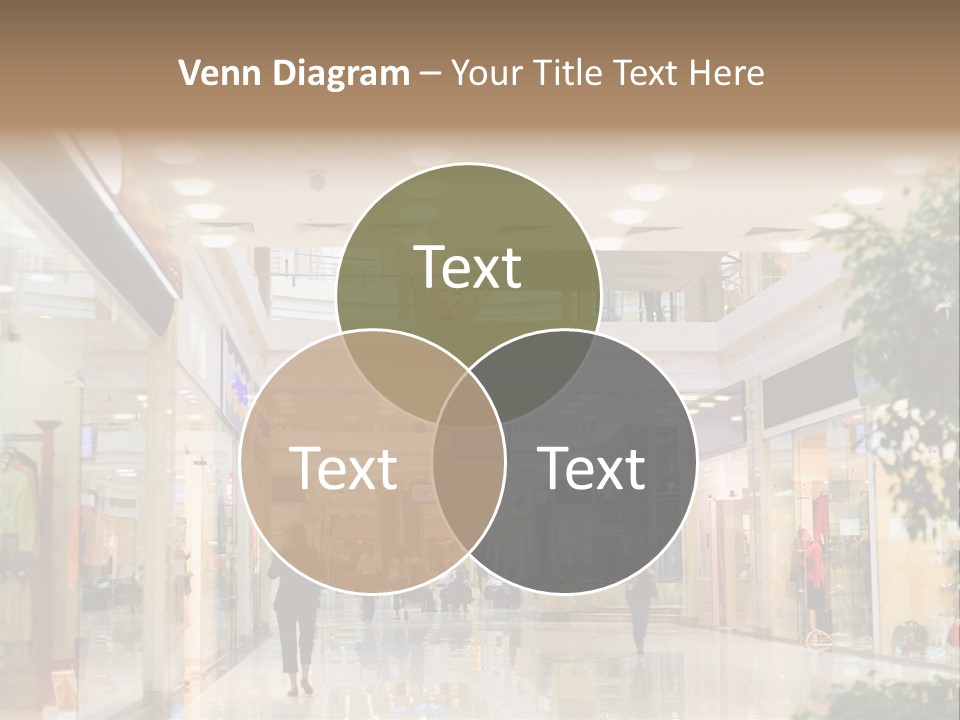 A Person Walking Through A Shopping Mall With A Sign That Says Name Of Presentation PowerPoint Template