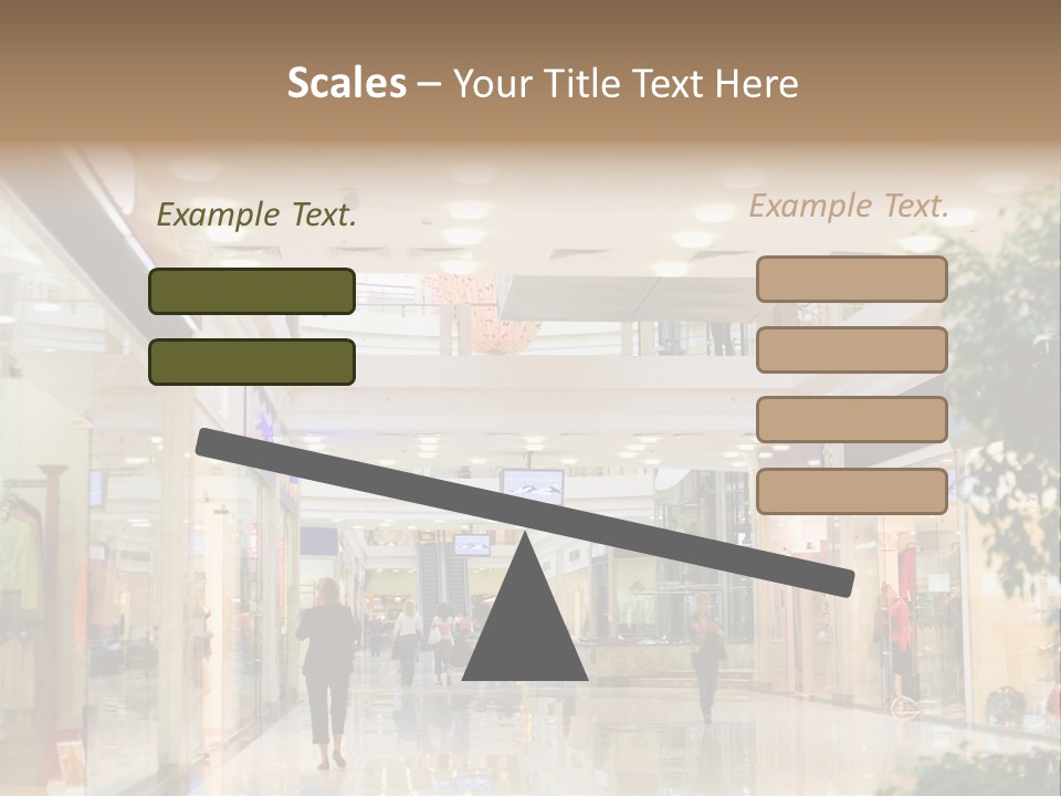 A Person Walking Through A Shopping Mall With A Sign That Says Name Of Presentation PowerPoint Template