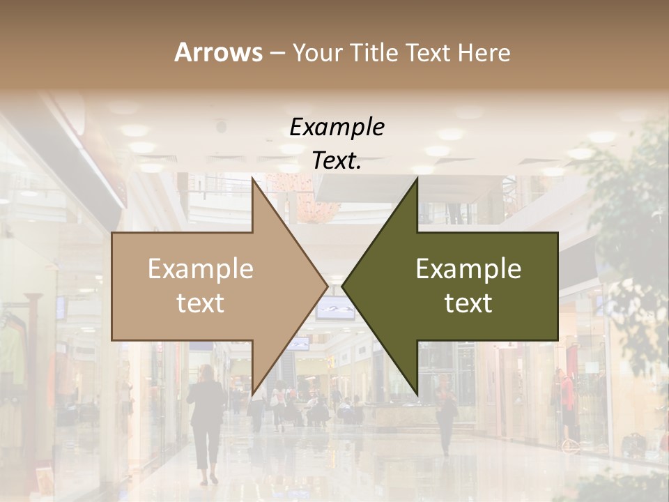 A Person Walking Through A Shopping Mall With A Sign That Says Name Of Presentation PowerPoint Template